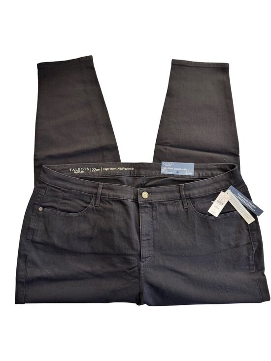 Talbots Denim - Talbots Womens High-Waist Jegging Ankle Black Plus 22WP Petite Cotton Blend New